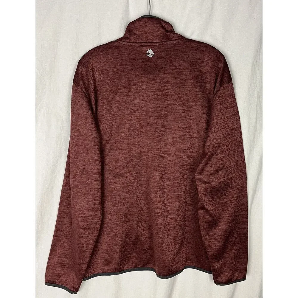 Ocean & Coast‎ Mens Size L 1/4 Snap Long Sleeve Casual Pullover Burgundy